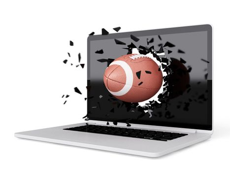 football destroy laptop