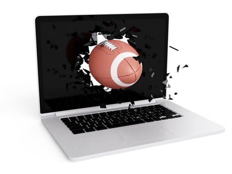 football destroy laptop