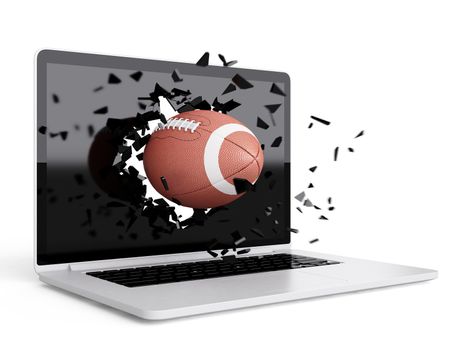 football destroy laptop