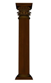 Column isolated in white background - 3D render