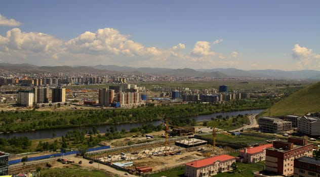 New construction of buildings in the capital city Ulaanbaatar,Mongolia