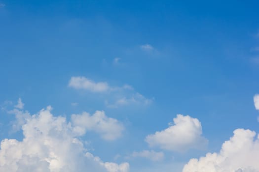 blue sky over cloud layer air view background only