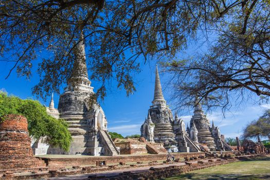 Phra Sri Sanphet temple the historic temple in Ayutthaya, Thailand.
