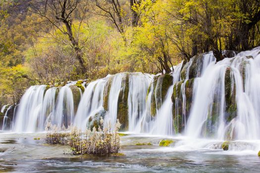 waterfall called Arrow bamboo is nature landscape at jiuzhaigou scenic in Sichuan, China