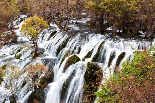 Shuzheng waterfall nature landscape jiuzhaigou scenic in Sichuan, China