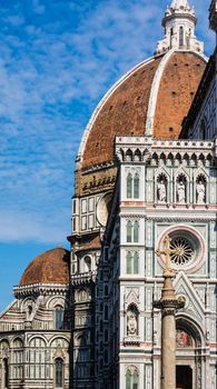 Detail of the Brunelleschi dome and duomo of Florence