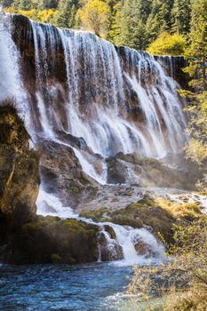 Pearl Shoal Waterfall jiuzhaigou scenic in Sichuan, China