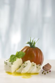 Fresh tomatoes and mozzarela salad