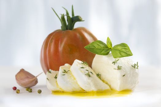 Fresh tomatoes and mozzarela salad