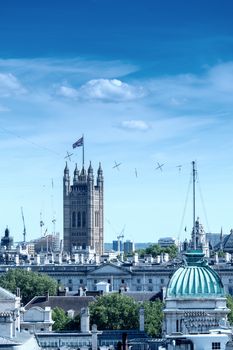 London skyline with Big Ben Tower.