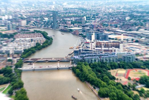 Blurre aerial view of London.