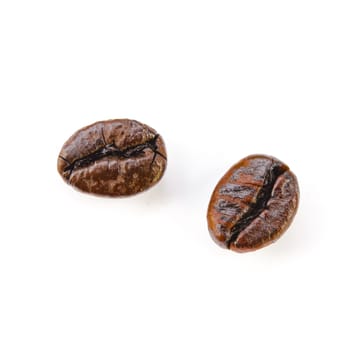 Coffee beans isolated on white background.