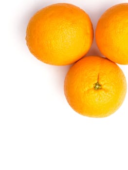 Orange fruit on white background.