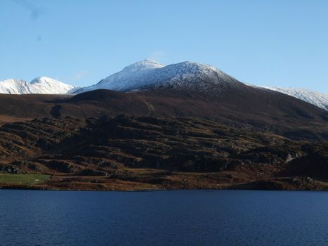 Lough Acoose lake under Carrauntoohil, Irelands highest mountain.