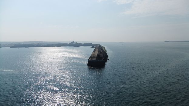 Fort Central, Cherbourg Harbour a harbour in France, is believed to be the second largest artificial harbour in the world.