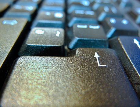 Large Enter button on the keyboard closeup