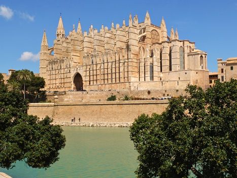 Cathedral of la Seu Mallorca at Palma de Mallorca, Balearic islands in Spain.