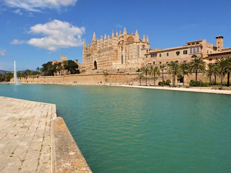 Cathedral of la Seu Mallorca at Palma de Mallorca, Balearic islands in Spain.