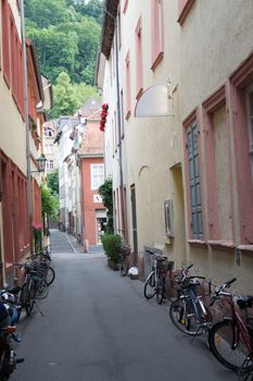 Picturesque street in Heidelberg city center