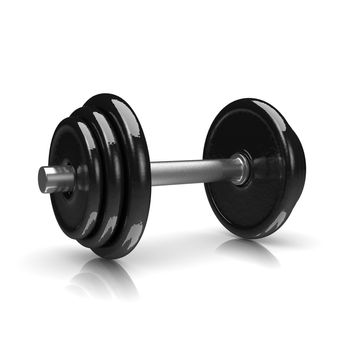 Black Weights on White Background 3D Illustration