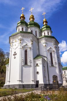 Saint George Cathedral Vydubytsky Monastery Kiev Ukraine.  Vydubytsky Monastery is the oldest functioning Orthordox Monasatery in Kiev.  The original monastery was created in the 1000s, 10th Century.