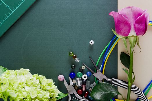 Tools and items for the creation of the author's jewelry.