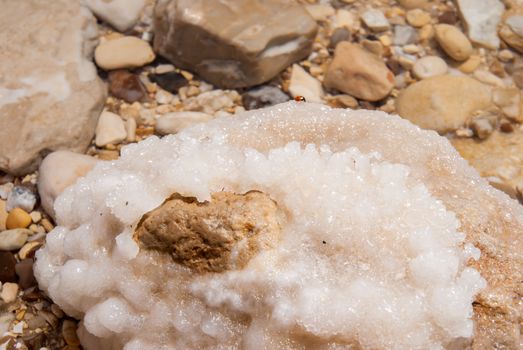 Salt formations in the Dead sea of Israel.