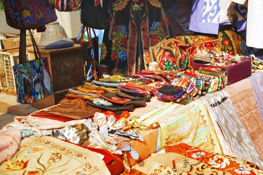 Handmade items in the open-air flea market