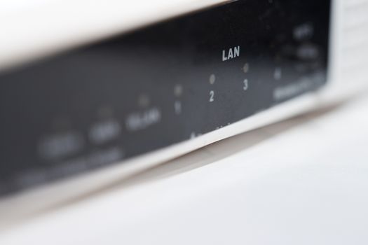 Network modem. Close-up horizontal photo