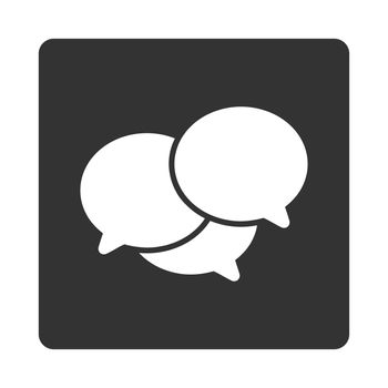 Webinar icon. Glyph style is white and gray colors, flat rounded square button on a white background.