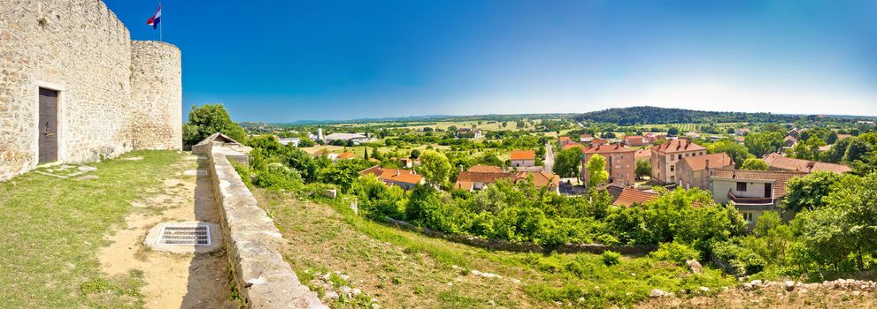 Panoramic view from Benkovac fortress , Dalmatia, Croatia