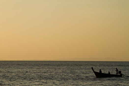 Long tail boat  in Railay Beach Thailand