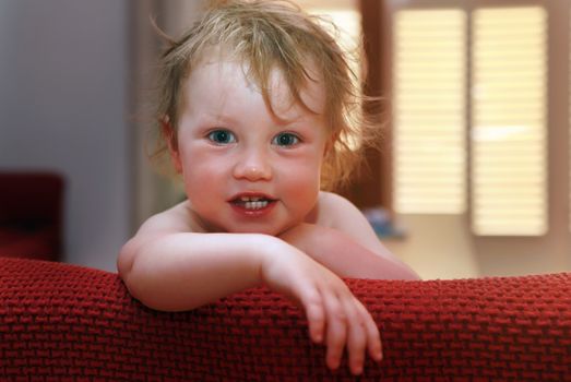 Little cute girl at home