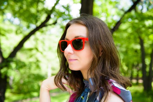 Happy young woman outdoors