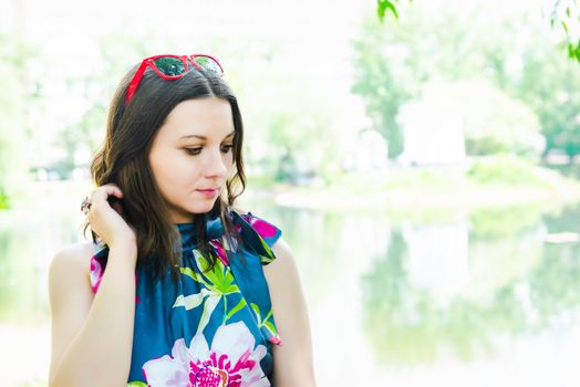 Happy young woman outdoors