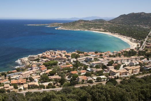 view of algajola, corsica, france