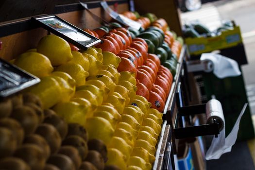 Fresh oranges and lemons on sale at South Melbourne Market, Australia.