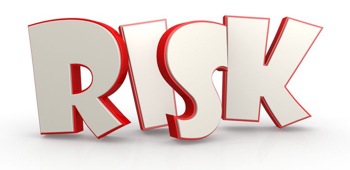 Risk word with white background image with hi-res rendered artwork that could be used for any graphic design.