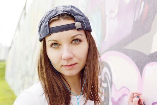 girl near graffiti wall