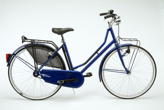 Typical Dutch bike for woman on white background