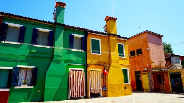 colorful houses building architecture in Burano Islamd, Venice, Italy