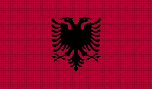 Flags of Albania with abstract textures. Rasterized version