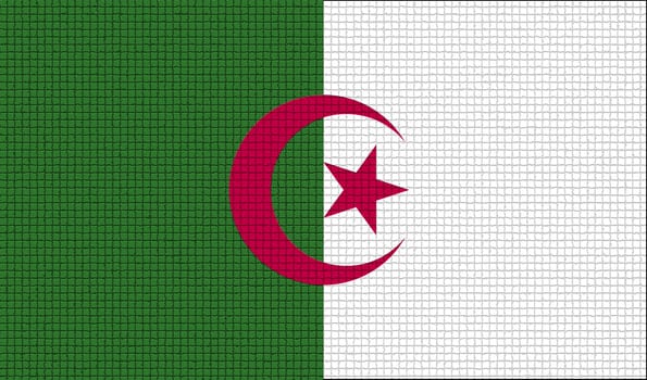 Flags of Algeria with abstract textures. Rasterized version