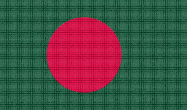 Flags of Bangladesh with abstract textures. Rasterized version