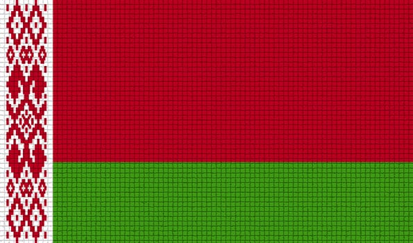 Flags of Belarus with abstract textures. Rasterized version