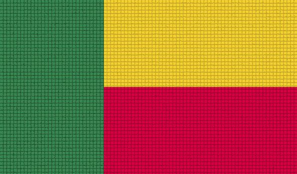 Flags of Benin with abstract textures. Rasterized version