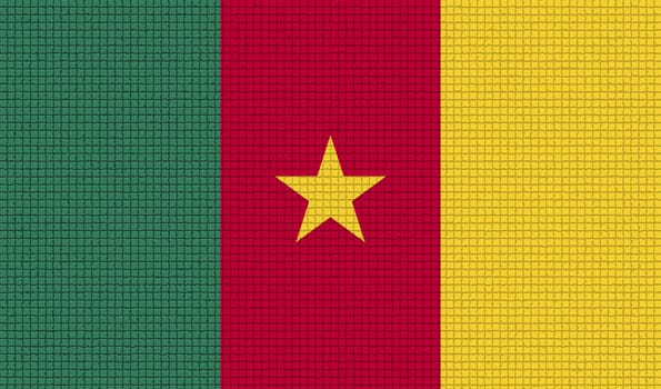 Flags of cameroon with abstract textures. Rasterized version