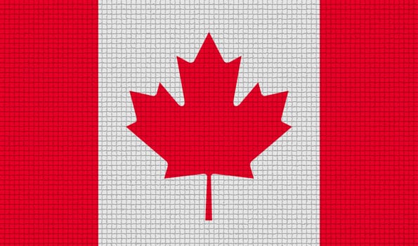 Flags of Canada with abstract textures. Rasterized version