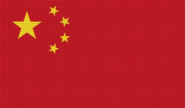 Flags of China with abstract textures. Rasterized version