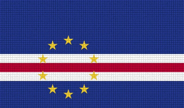 Flags of Cape Verde with abstract textures. Rasterized version